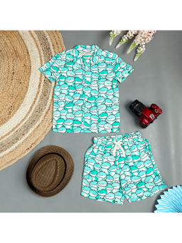 The Lion and the Fish - Crocodile Printed Co-Ord Sea Green (Set of 2)