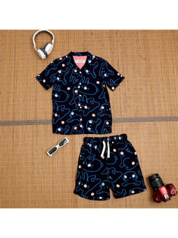 The Lion and the Fish - Cat Printed Co-Ord Black (Set of 2)