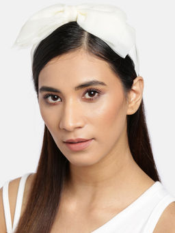 Blueberry - Cream Net Fabric Knot Hair Band