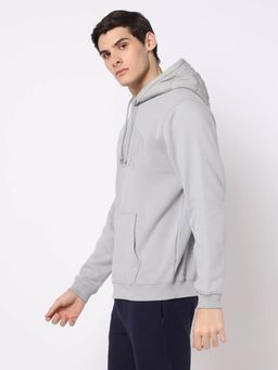 GAP - Men Grey Knitted Graphic Regular Fit Hoodie