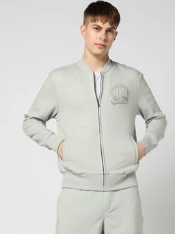 GAP - Men Grey Knitted Graphic Regular Fit Sweatshirt
