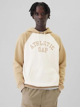 GAP - Men Brown Knitted Colorblock Relaxed Fit Hoodie