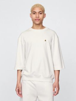 GAP - Men White Knitted Solid Oversized Fit Sweatshirt