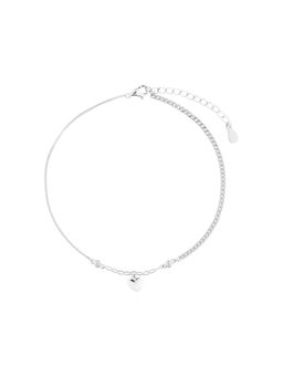 Nistra - 925 Sterling Silver Forever Heart Anklet