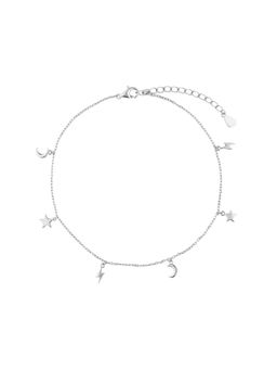 Nistra - 925 Sterling Silver Celestial Charm Anklet