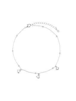Nistra - 925 Sterling Silver Delicate Love Charm Anklet
