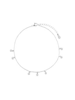 Nistra - 925 Sterling Silver Shimmer Drop Anklet