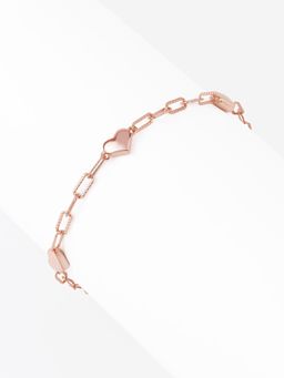 Nistra - 925 Sterling Silver Linked Hearts Bracelet