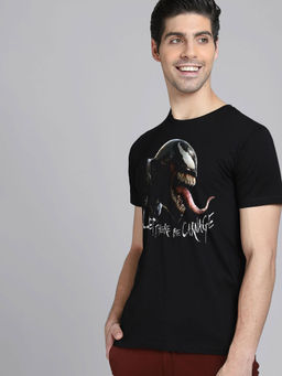 Free Authority - Venom Printed Black T-Shirt for Men