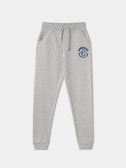 R&B - Boys Grey Printed Cotton Joggers