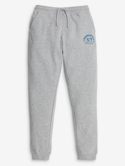 R&B - Boys Grey Solid Cotton Joggers