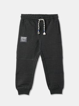 R&B - Boys Charcoal Printed Cotton Joggers