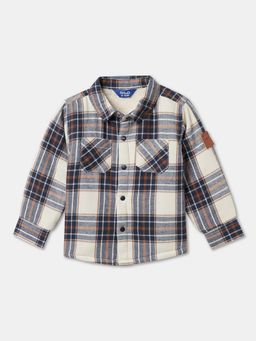 R&B - Boys Ivory Checks Flannel Jacket