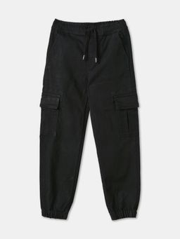 R&B - Boys Black Solid Cotton Jeans
