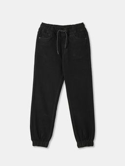 R&B - Boys Solid Black Cotton Jeans