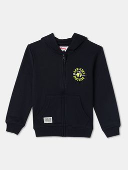 R&B - Boys Navy Blue Graphic Cotton Jacket