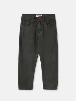 R&B - Boys Black Solid Cotton Jeans