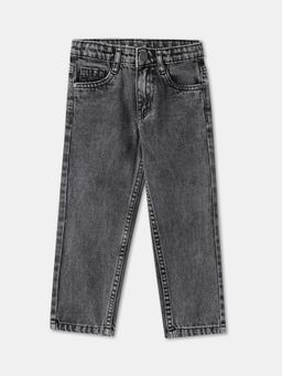 R&B - Boys Grey Textured Cotton Jeans
