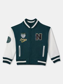 R&B - Boys Teal Graphic Cotton Jacket