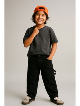 Tales & Stories - Boys Black Solid Lycra Jeans