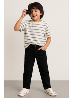 Tales & Stories - Boys Black Solid Lycra Jeans