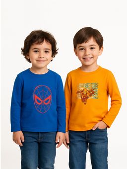 Nautinati - Boys Multi-Color Graphic Cotton T-Shirts (Pack of 2)