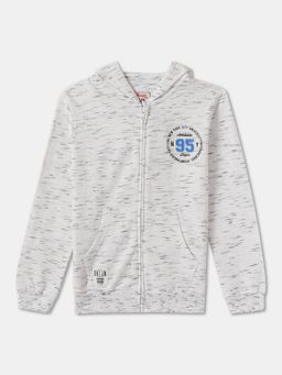 R&B - Boys Grey Self Design Cotton Jacket