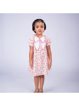 ZACH & KIKI - Girls White Printed Cotton Dress