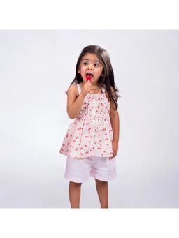 ZACH & KIKI - Girls White Printed Cotton Dress