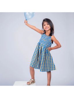 ZACH & KIKI - Girls Multi-Color Checks Cotton Dress