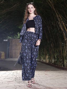 Sera - Women Black Floral Co-Ord Set