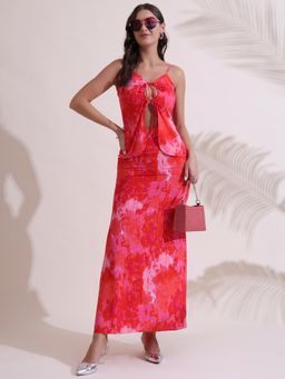 SALVIA SKY - Women Multi-Color Printed Top with Skirt