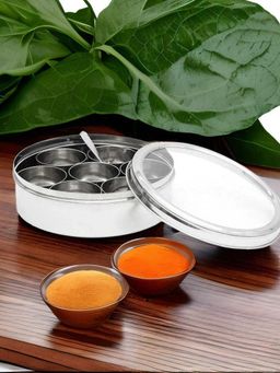 At Home by Nilkamal - Zebra Masala Box (Silver)