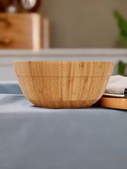 At Home by Nilkamal - Wooden Salad Bowl (Brown)
