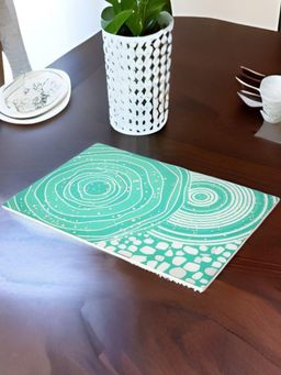 At Home by Nilkamal - Abstract Printed Mdf Table Placemat (Sea Green)