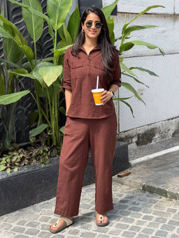 SURMA - Masala Chai Co Ord Set in Brown