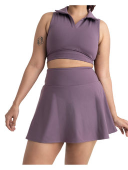 Hunnit - Mauve Zen High Waist Flare Skorts with Side Pockets