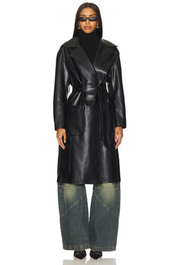 ALL THE WAYS - Claire Faux Leather Trench