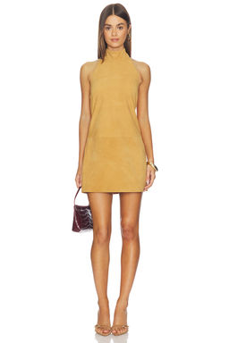 AEXAE - Leather Suede Halter Dress