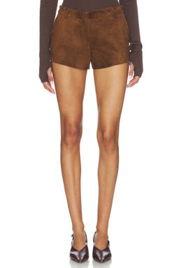 AEXAE - Leather Suede Mini Short