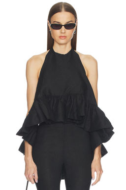 AEXAE - Linen Peplum Top