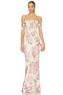 Bronx and Banco - Magnolia Rosie Off The Shoulder Column Gown