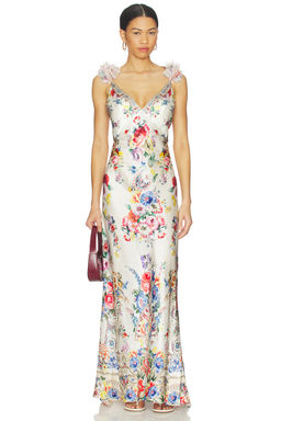 Camilla - V Neck Bias Slip Dress With Back Frill