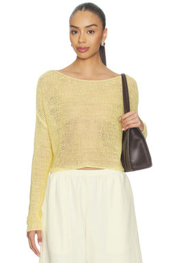 Enza Costa - Linen Open Knit Bateau Sweater