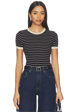 Enza Costa - Cotton Stripe Classic Short Sleeve Tee
