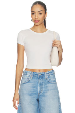 Enza Costa - Supima Baby Rib Cropped Tee