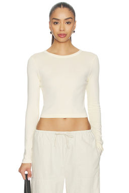 Enza Costa - Supima Baby Rib Long Sleeve Cropped Top