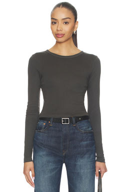 Enza Costa - Supima Baby Rib Long Sleeve Cropped Top