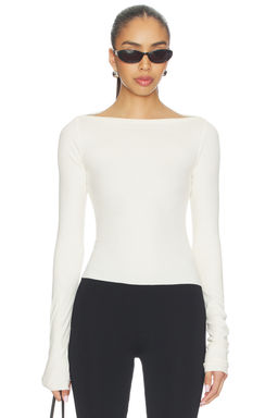 Eterne - Long Sleeve Boatneck Top