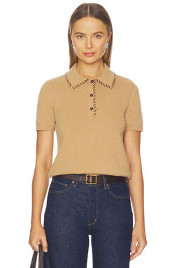 FRAME - The Leather Stitch Polo T-Shirt